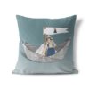 Paper boat throw pillow