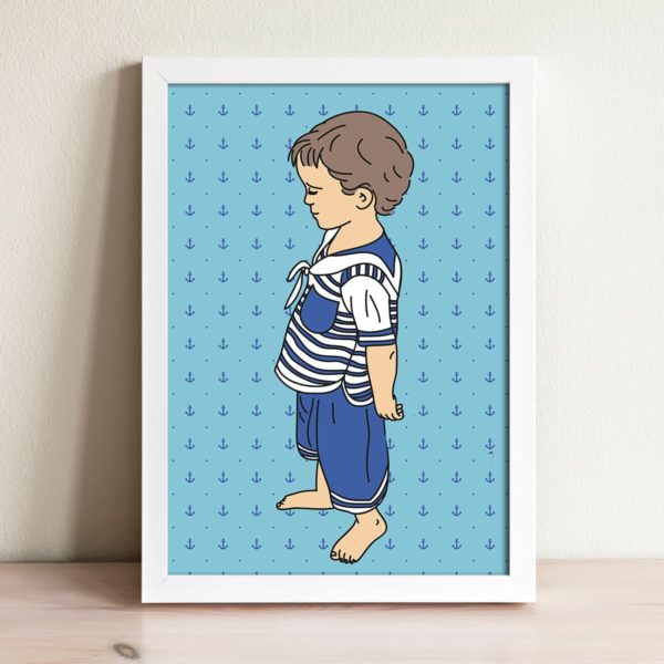 Anchor pattern print- Nursery wall art, Kids room decor