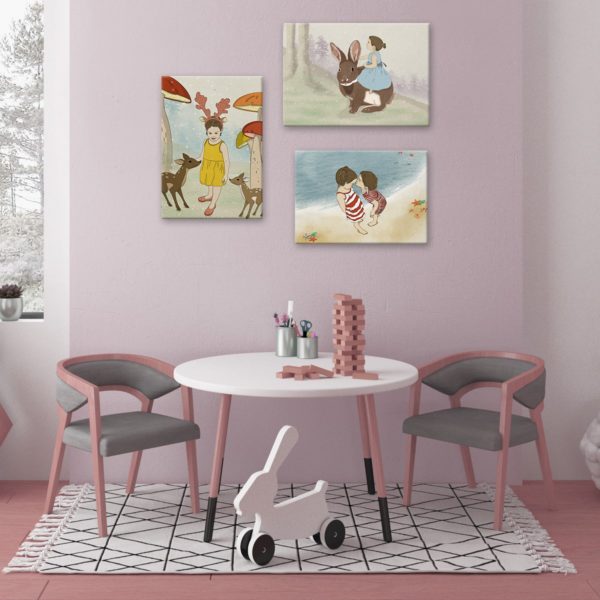 ⁦Deer print- Nursery wall art, Kids room decor⁩ – תמונה ⁦3⁩