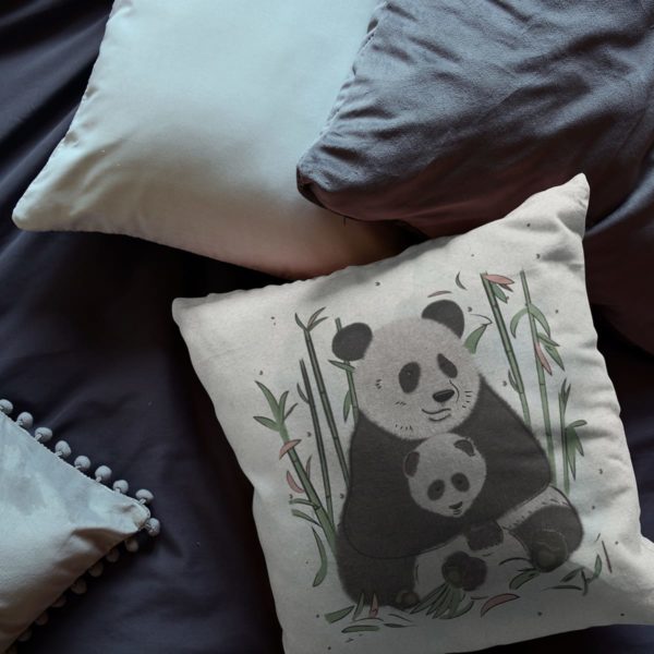 Panda mama throw pillow