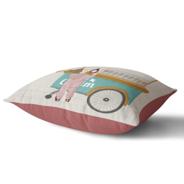 Ice cream cart throw pillow