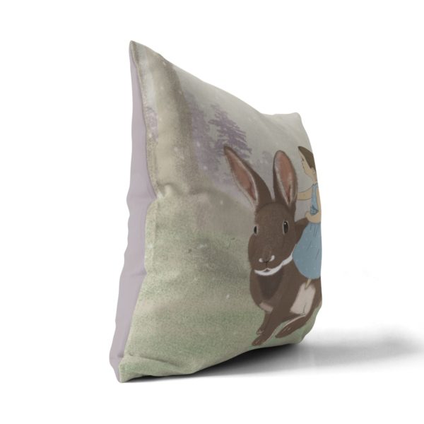 Rabbit ride pillow cover