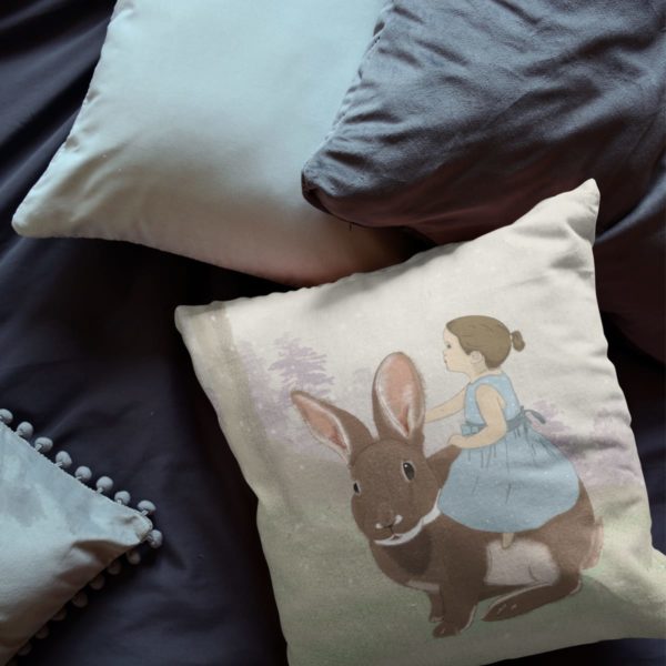 Rabbit throw pillow