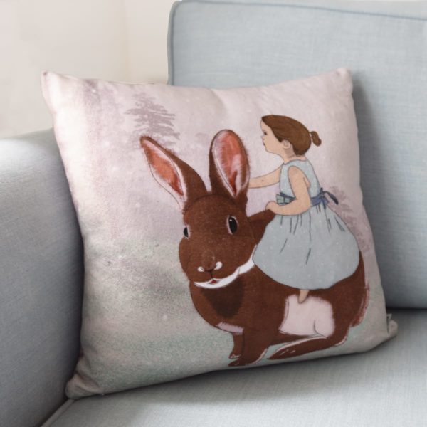 Rabbit throw pillow