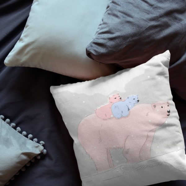 Polar bear throw pillow