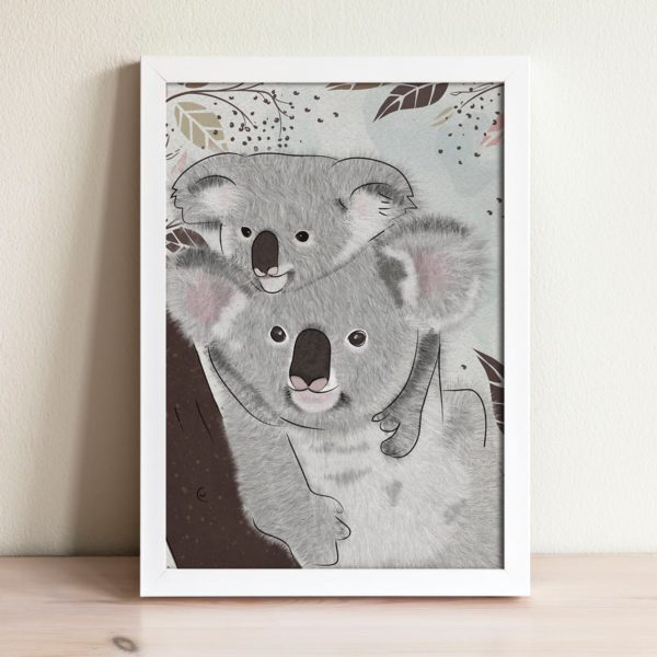 Koala mama print- Nursery wall art, Kids room decor