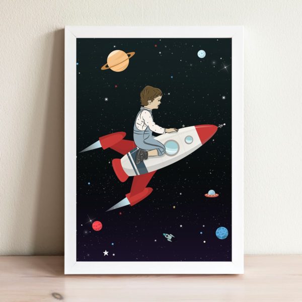 ⁦Love you to the moon and back boys nursery wall art⁩ – תמונה ⁦4⁩