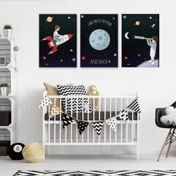 ⁦Rocket space print- Nursery wall art, Kids room decor⁩ – תמונה ⁦3⁩