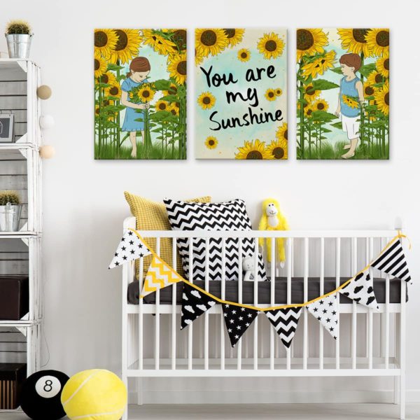 Boo in a sunflower field nursery wall art - Image 3