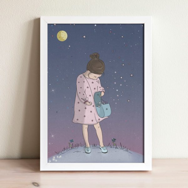 ⁦Purple space girls nursery wall art⁩ – תמונה ⁦4⁩