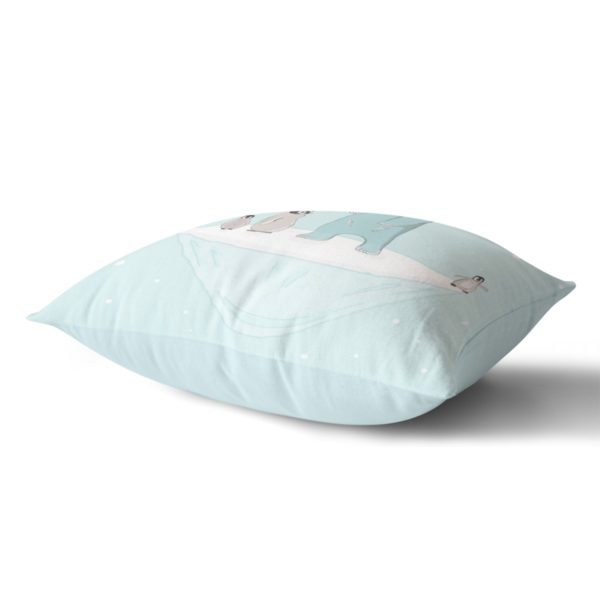 Paper polar bear throw pillow