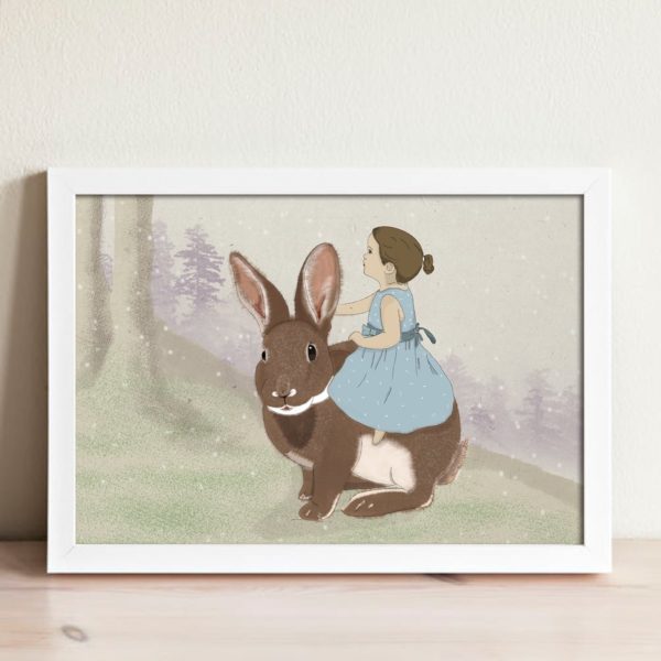 Rabbit print- Nursery wall art, Kids room decor