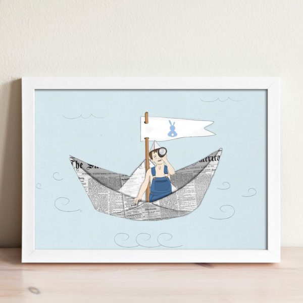 Paper Boat Nursery Wall Art