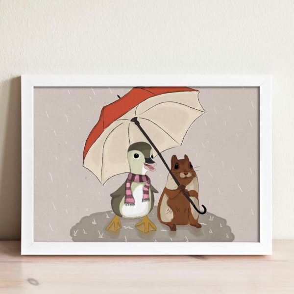 Umbrella print- Nursery wall art, Kids room decor - Image 2