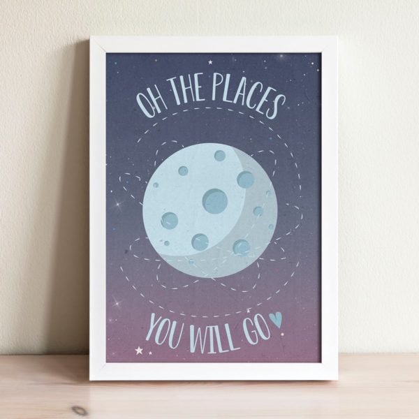 ⁦Purple space girls nursery wall art⁩ – תמונה ⁦3⁩