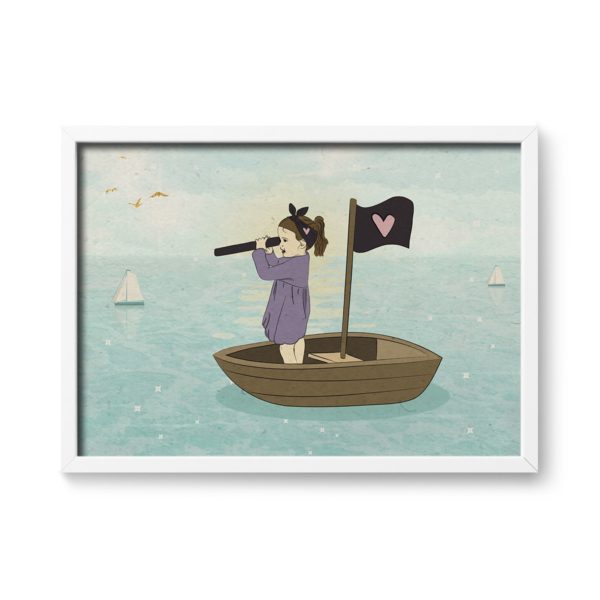 ⁦Boo on a boat print- Nursery wall art, Kids room decor⁩ – תמונה ⁦4⁩