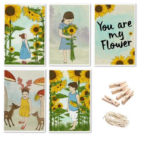 Sunflower postcard set