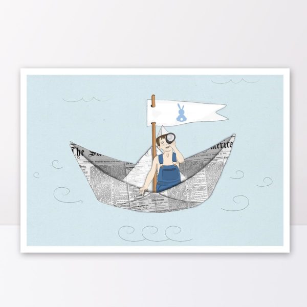 Paper Boat Nursery Wall Art