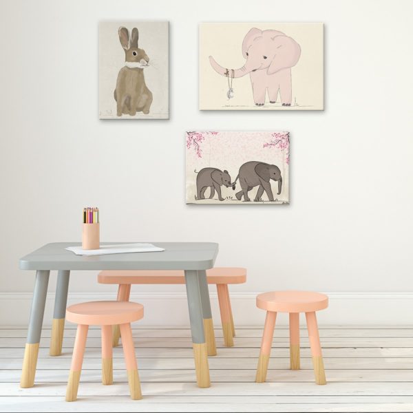 ⁦Elephant and mouse print- Nursery wall art, Kids room decor⁩ – תמונה ⁦3⁩