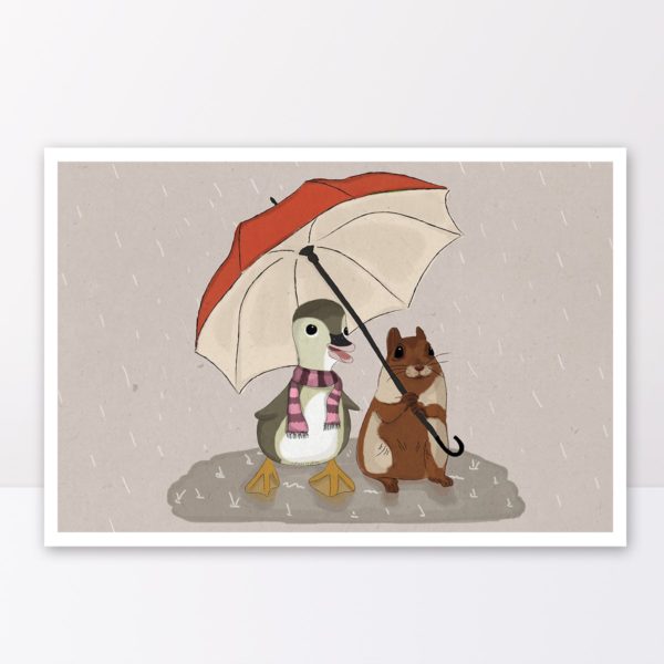 Umbrella print- Nursery wall art, Kids room decor