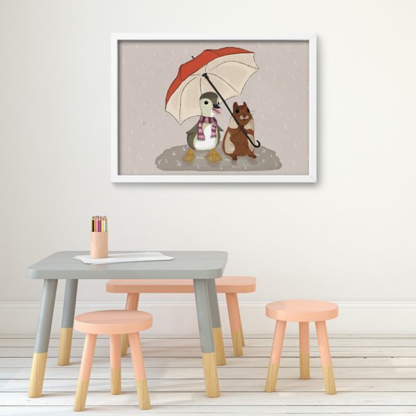 Umbrella print- Nursery wall art, Kids room decor - Image 3