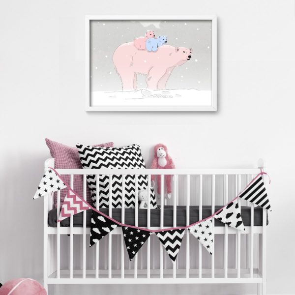 ⁦Polar bear Nursery Wall Art⁩ – תמונה ⁦3⁩