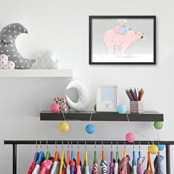 ⁦Polar bear Nursery Wall Art⁩ – תמונה ⁦4⁩