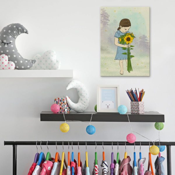 Boo with a sunflower nursery wall art - Image 3