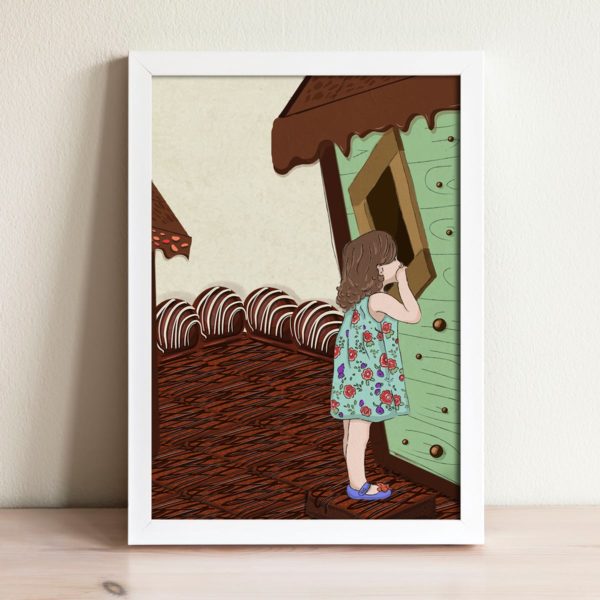 Chocolate house nursery wall art