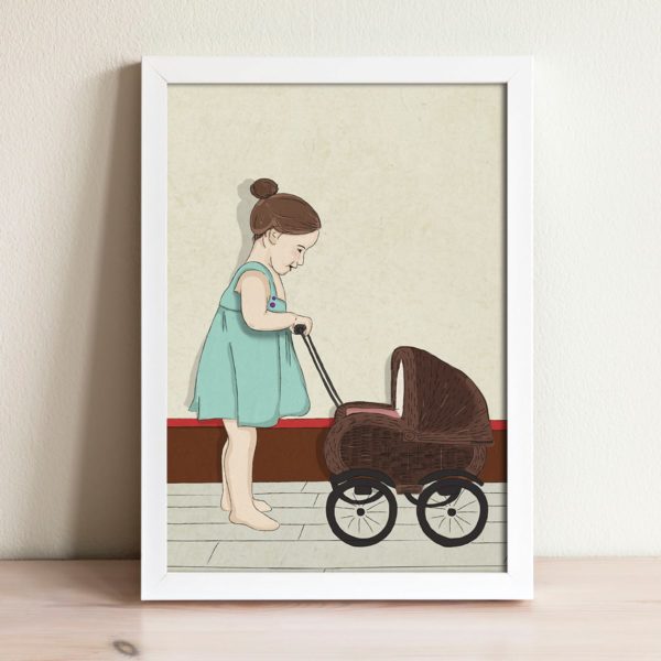 Stroller print- Nursery wall art, Kids room decor