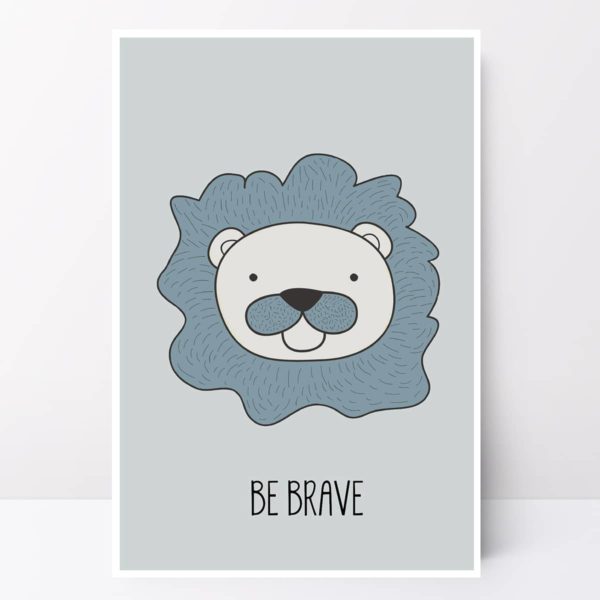 Blue animal card set Nursery Wall Art - Image 3