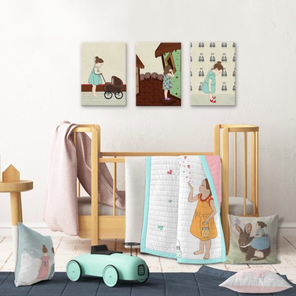 Girls wall decor set "playtime"