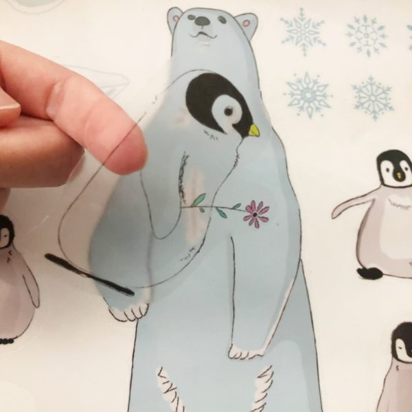 מדבקות קיר לחדרי ילדים – גיליון מדבקות הקוטב הצפוני