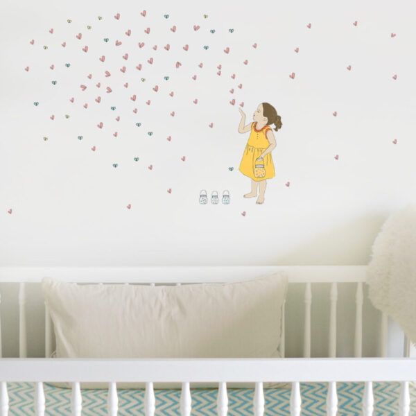מדבקות קיר לחדרי ילדים – גיליון מדבקות גחליליות