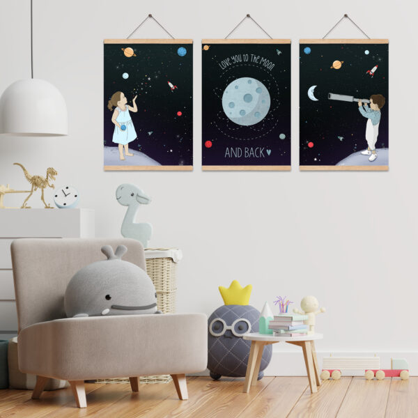 שלישית תמונות לעיצוב חדרי ילדים – חלל