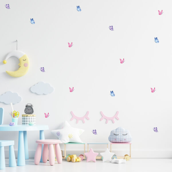 מדבקות קיר זוהרות בחושך לחדרי תינוקות/ילדים – פרפרים